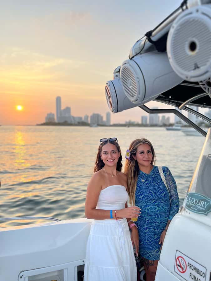 Sunset Party open bar on the bay while sharing with locals - Should you book this sunset party boat in Cartagena?